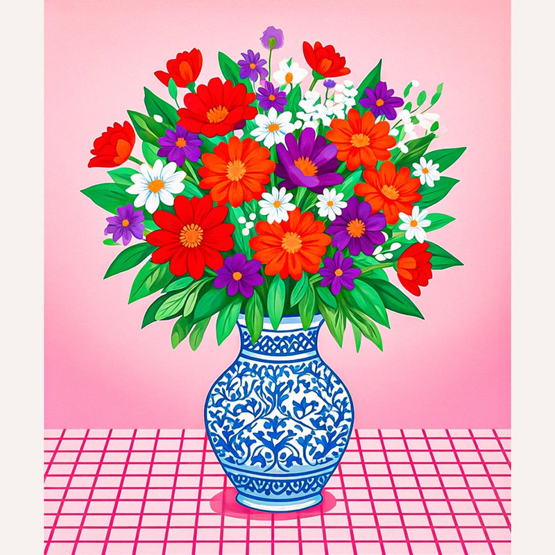 Colorful Flower Vase Paint by Numbers Kit-zoom-