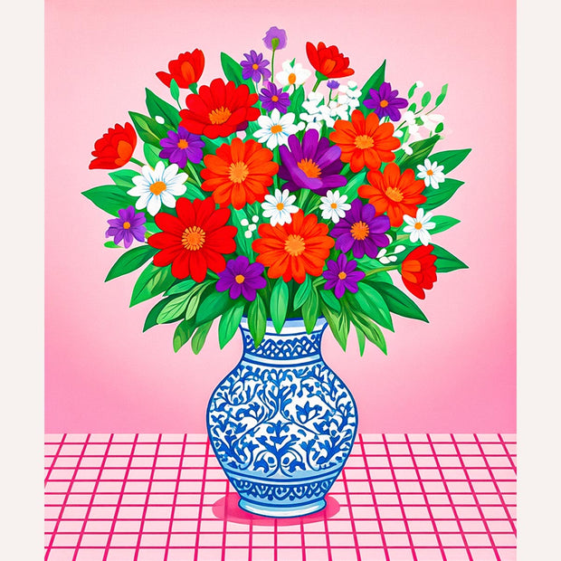 Colorful Flower Vase Paint by Numbers Kit