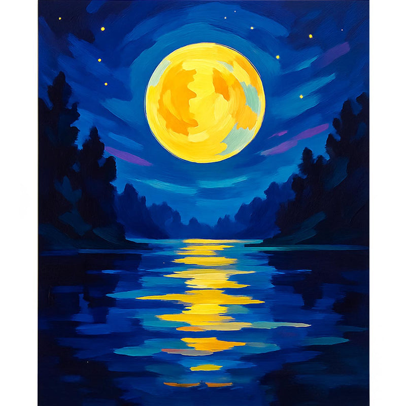Moonlit Lake Paint by Numbers Kit-zoom-