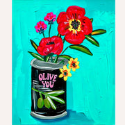 Olive You Floral Can Paint by Numbers Kit