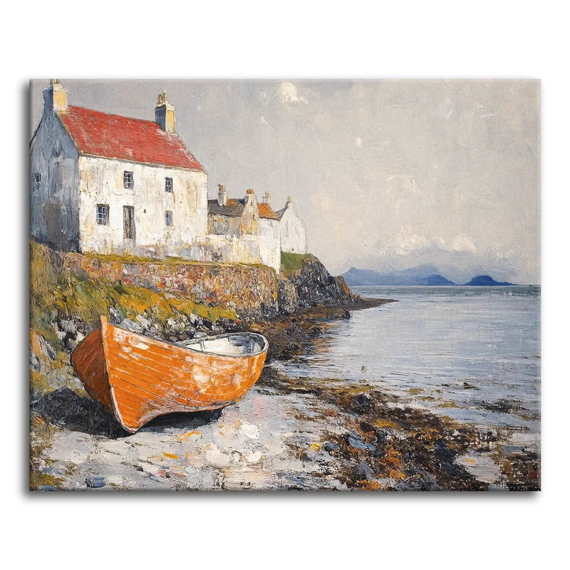 Orange Boat on the Shore-zoom-
