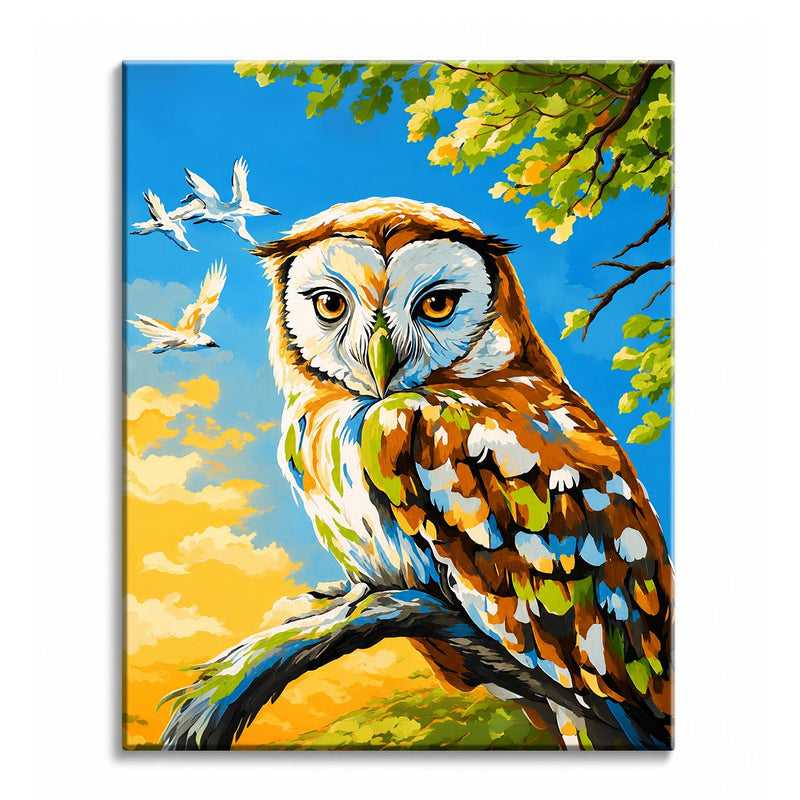 Owl on a Branch-zoom-