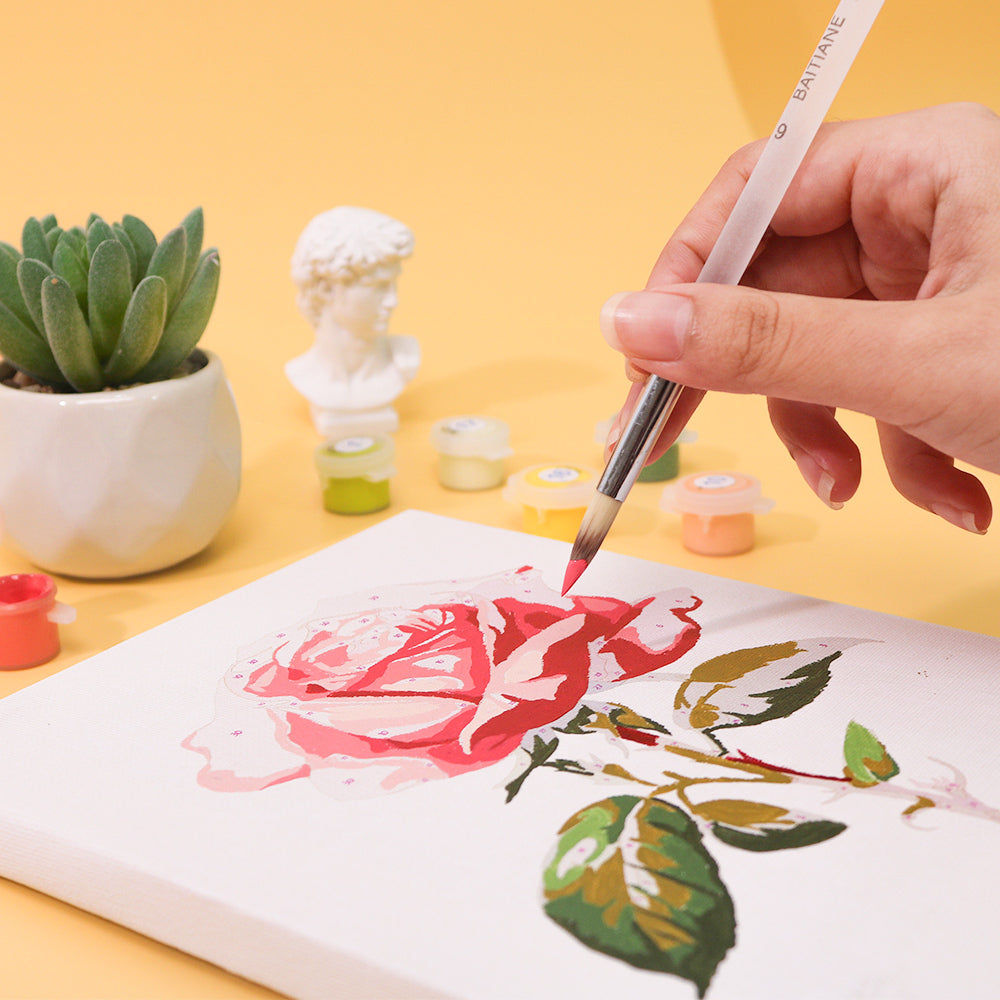 paint by numbers brush painting