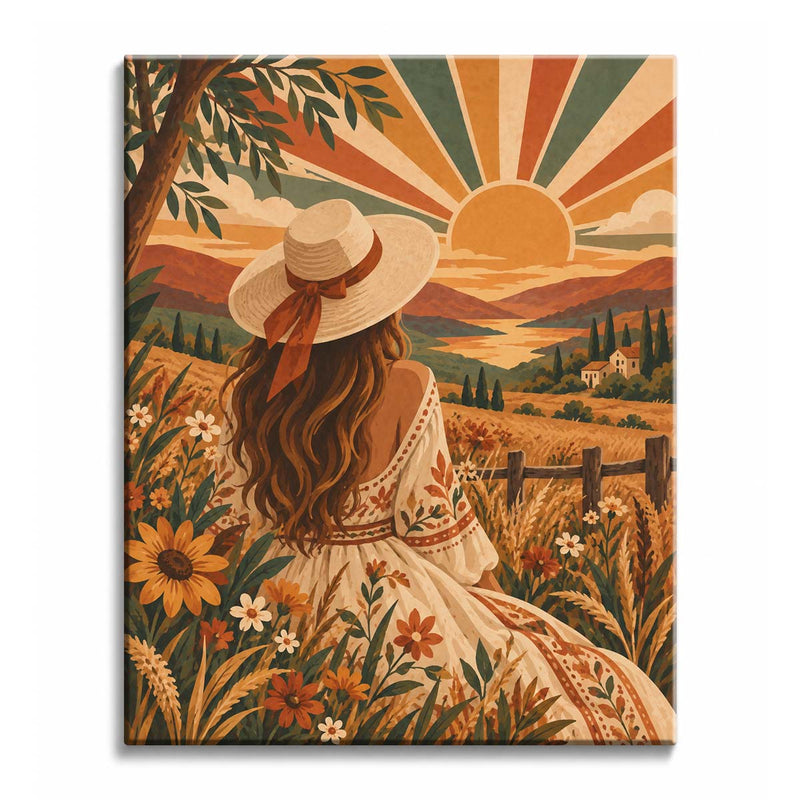 Sunset Woman Paint by Numbers Kit-zoom-