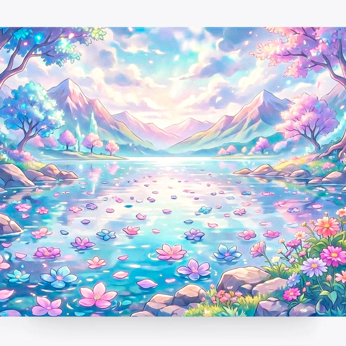 Pastel Blossom Lake Fantasy Paint by Numbers Kit
