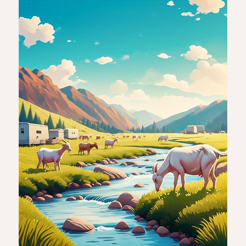 Mountain Valley Farm Paint by Numbers Kit-zoom-