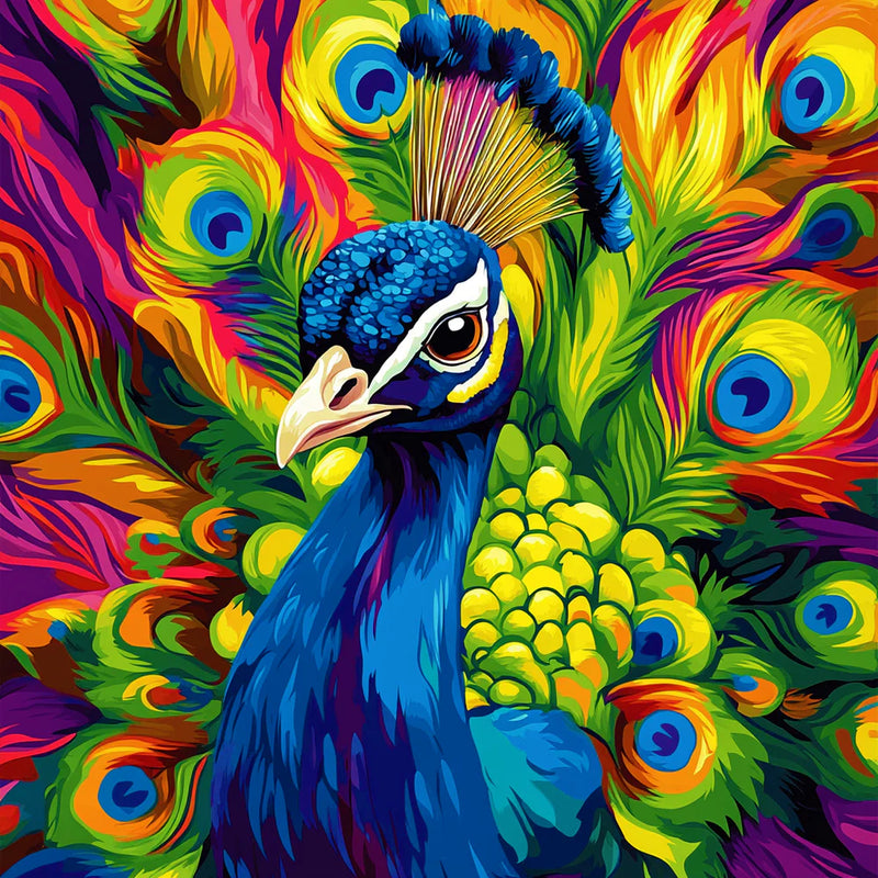 Colorful Peacock Paint by Numbers Kit-zoom-