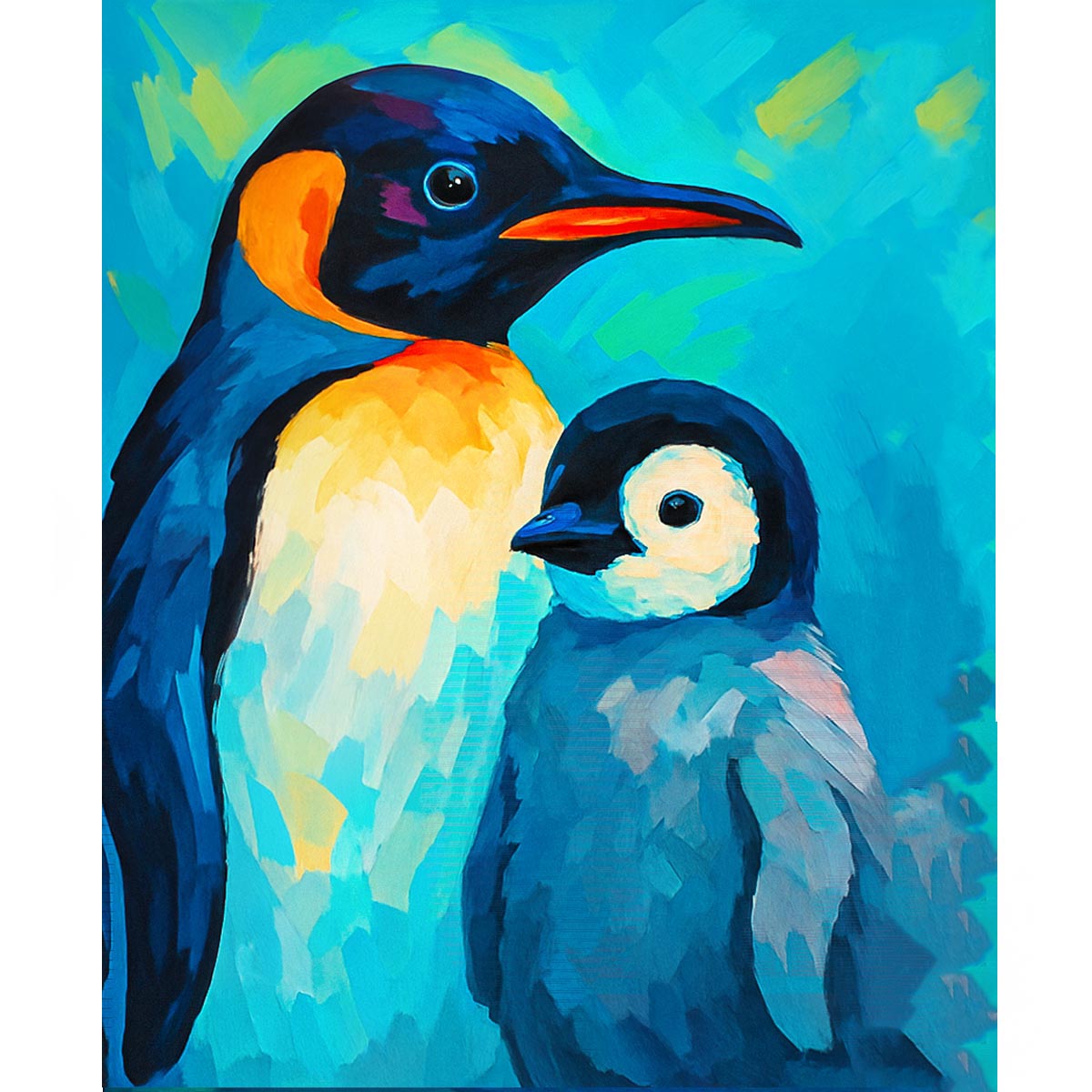 Penguin Parent and Chick Paint by Numbers Kit-zoom-2