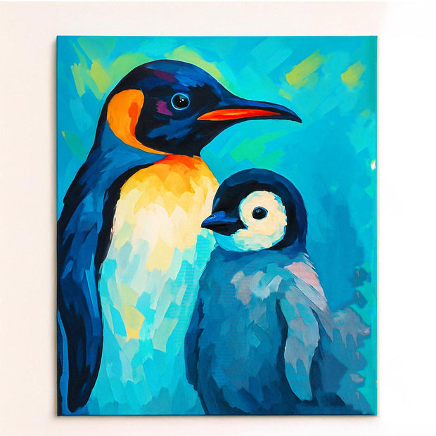 Penguin Parent and Chick Paint by Numbers Kit