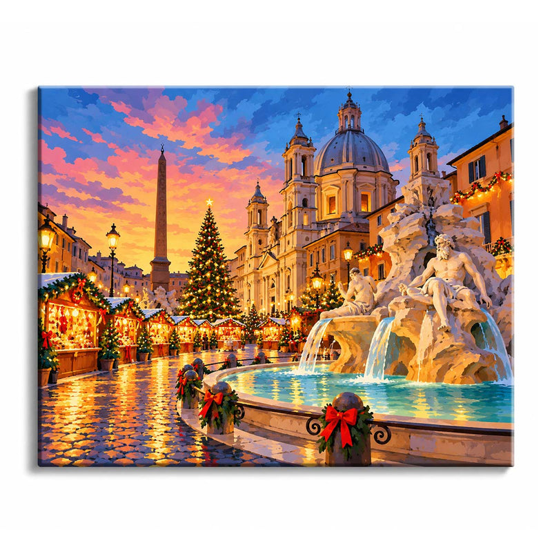 Piazza Navona Paint by Numbers Kit-zoom-
