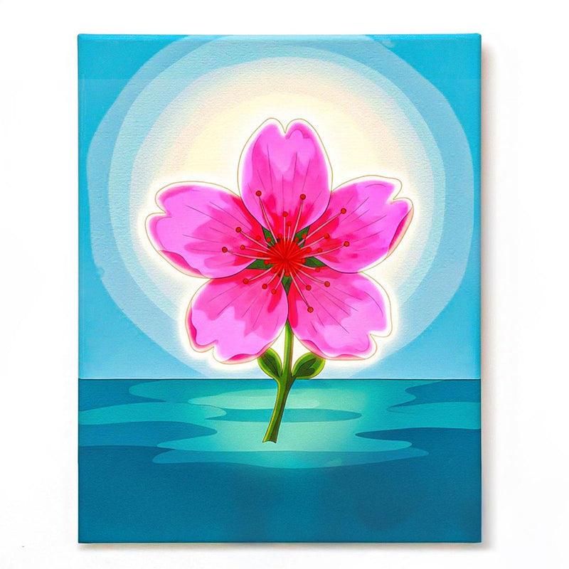 Pink Blossom on Water Paint by Numbers Kit-zoom-