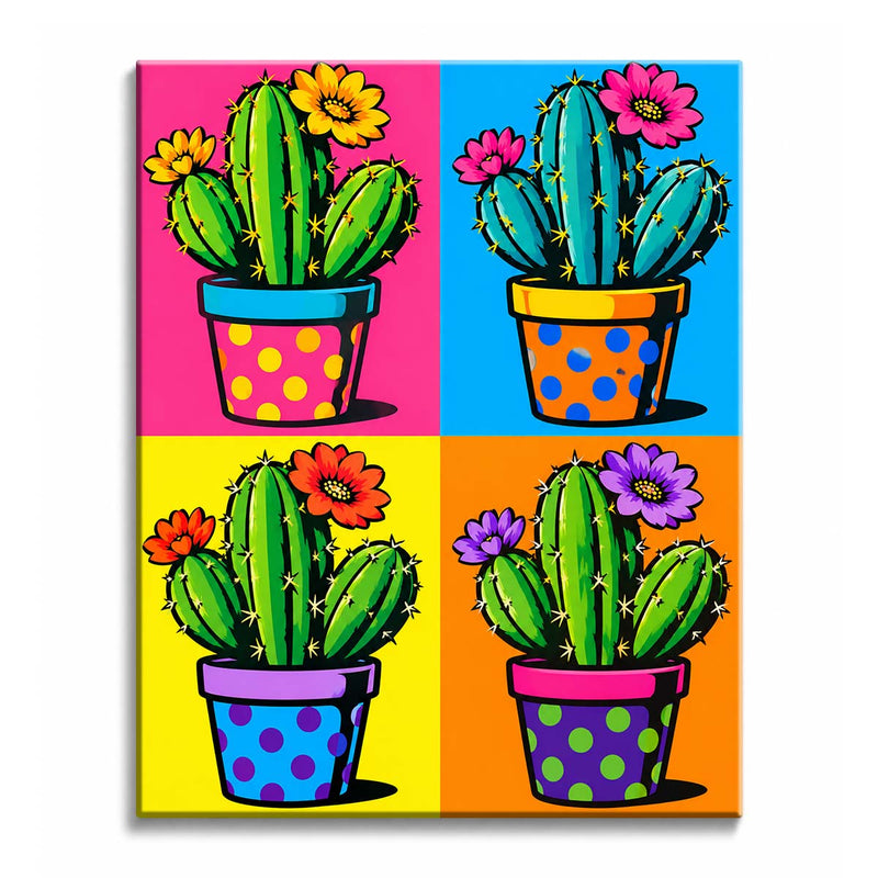 Pop Art Cactus Paint by Numbers Kit-zoom-