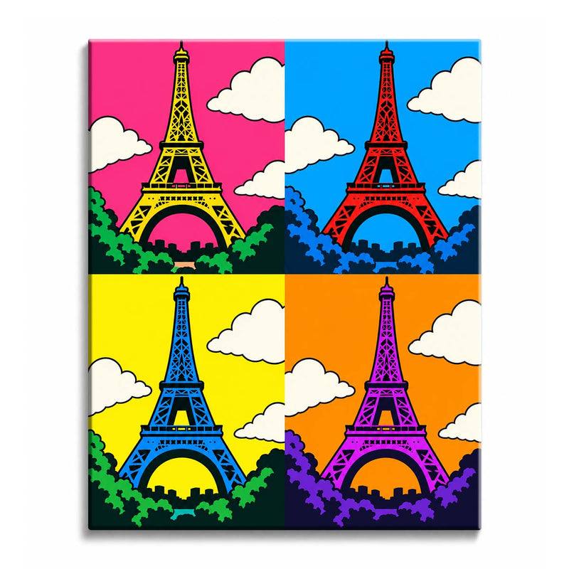 Pop Art Eiffel Tower Paint by Numbers Kit-zoom-