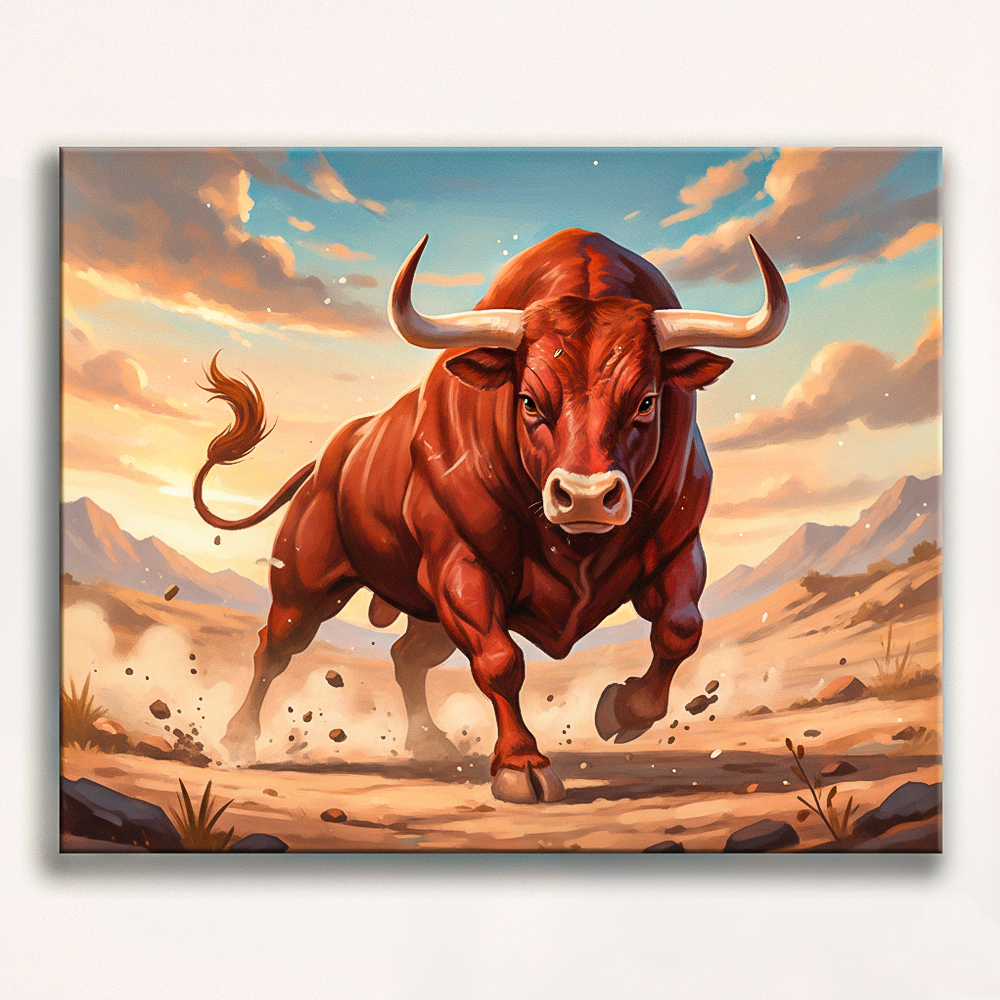 Charging Bull Paint by Numbers Kit-zoom-1
