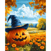Pumpkin in Autumn Field Paint by Numbers Kit