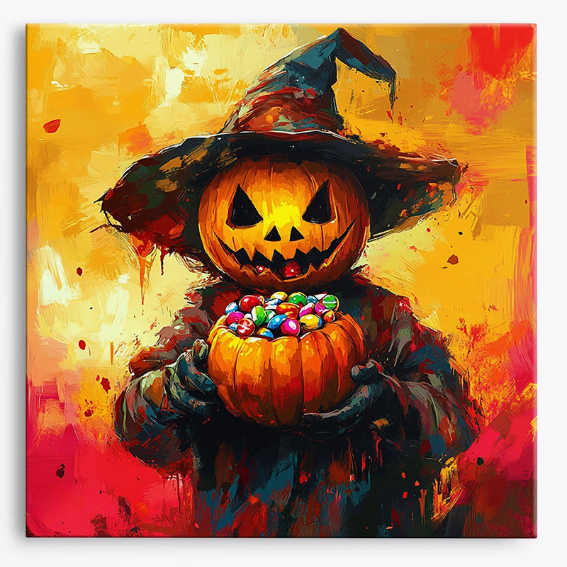Pumpkin Candy Collector Paint by Numbers Kit-zoom-