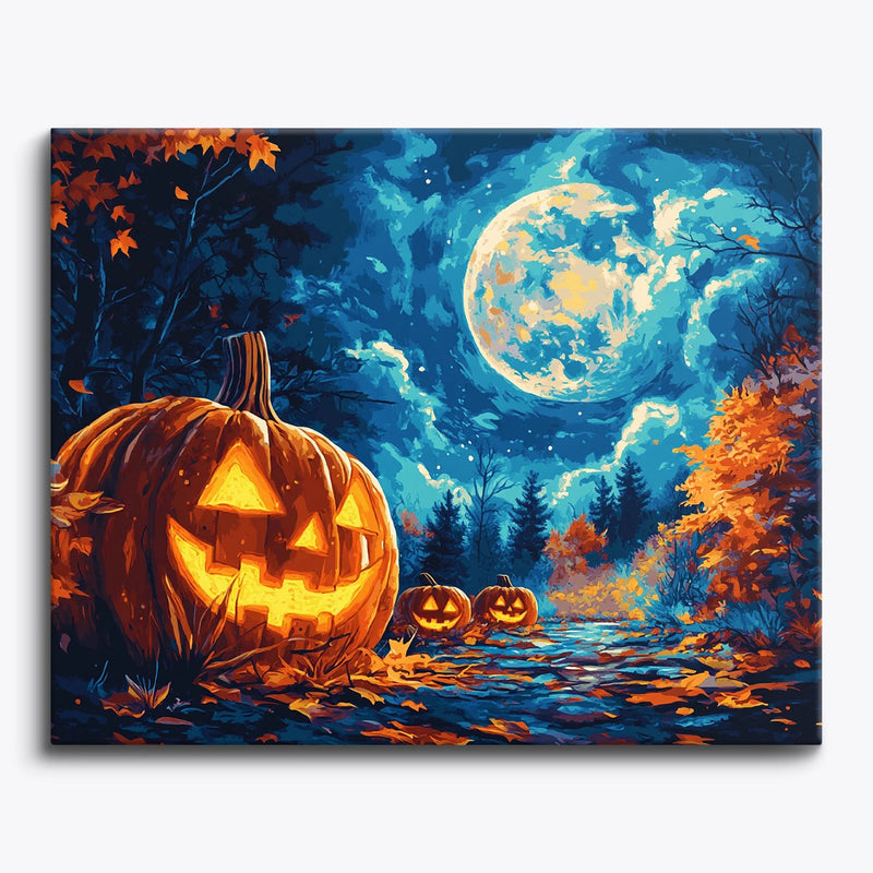 Pumpkin Moonlight Paint by Numbers Kit-zoom-