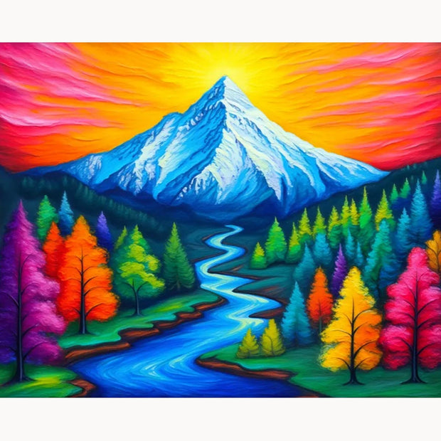 Vivid Mountain Sunrise Paint by Numbers Kit
