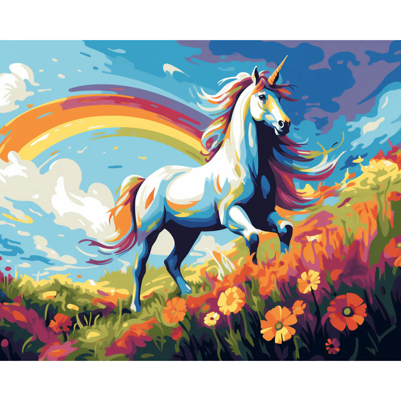 Rainbow Unicorn Paint by Numbers Kit-zoom-