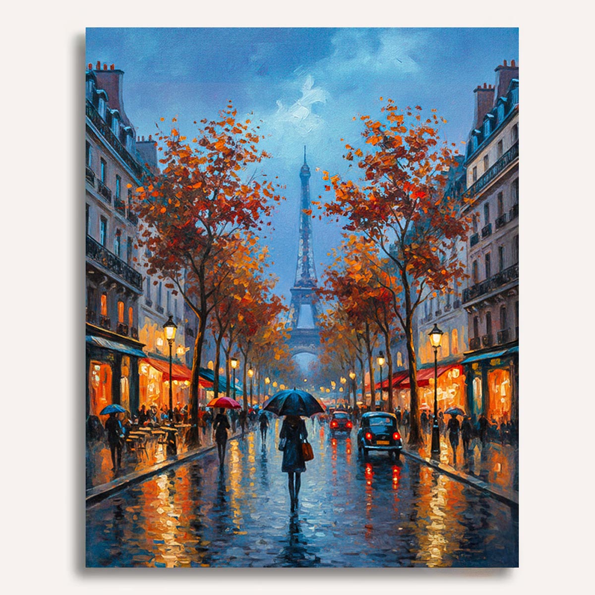 Paris Street in the Rain Paint by Numbers Kit