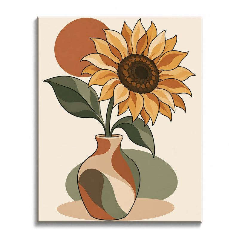 Retro Sunflower Paint by Numbers Kit-zoom-