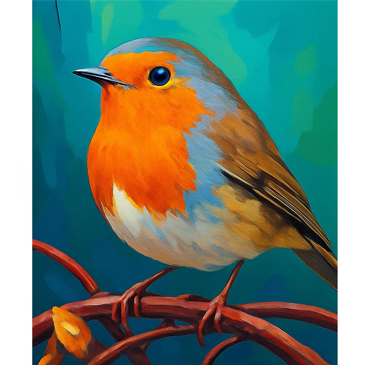 Robin Bird Paint by Numbers Kit-zoom-2