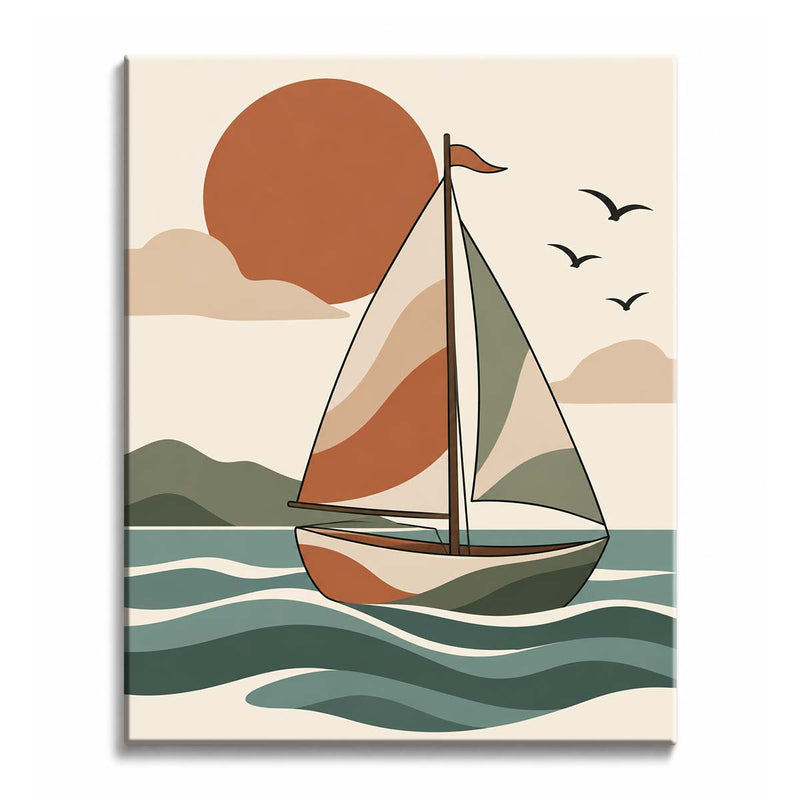 Sailboat Under the Sun Paint by Numbers Kit-zoom-