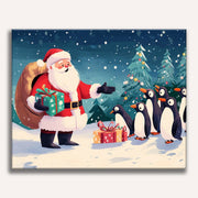 Santa and Penguins Christmas Paint by Numbers Kit