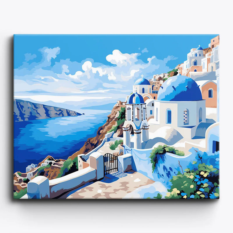 Santorini View Paint by Numbers Kit-zoom-