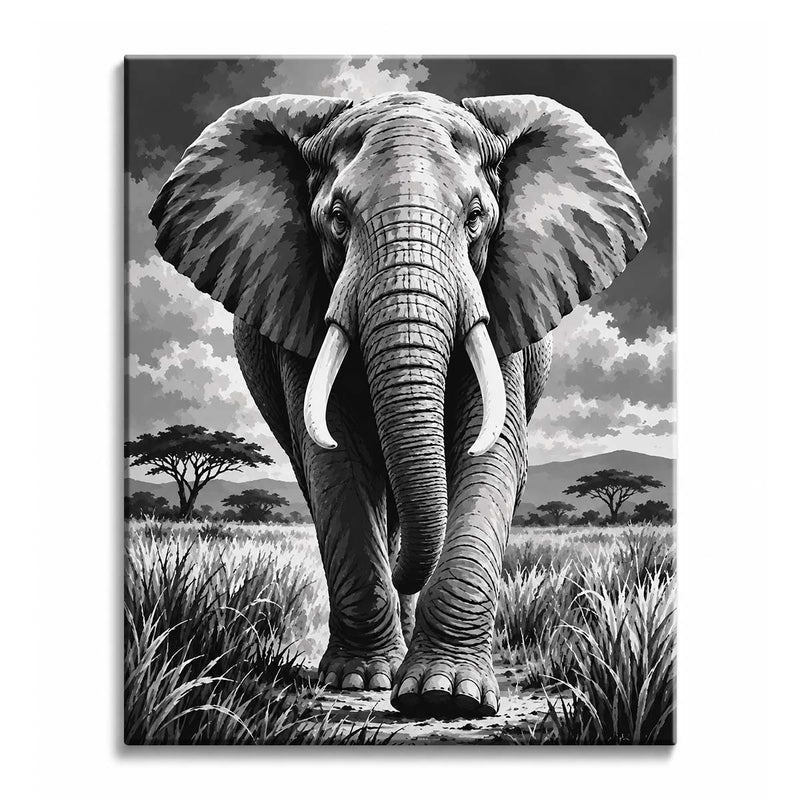 Savanna Elephant Paint by Numbers Kit-zoom-