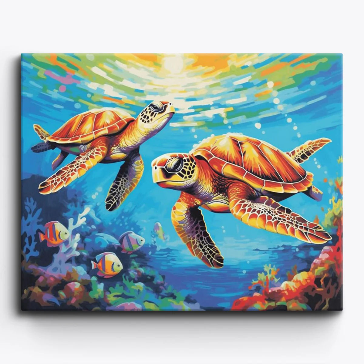 Sea Turtles Underwater Paint by Numbers Kit-zoom-1