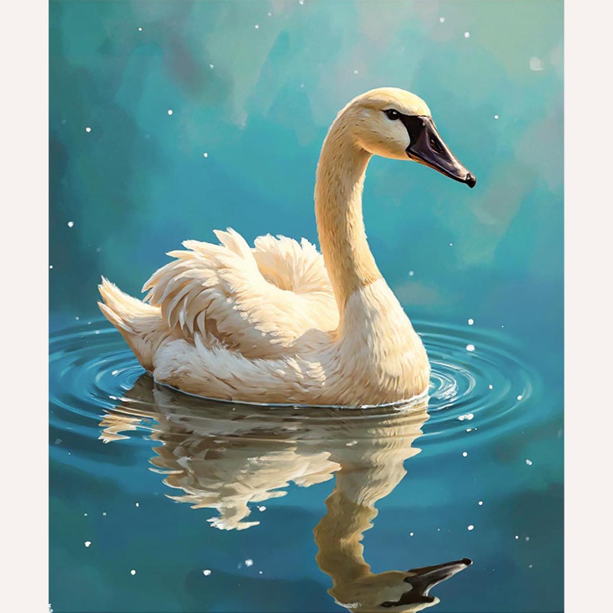 Elegant Swan on Water Paint by Numbers Kit-zoom-2