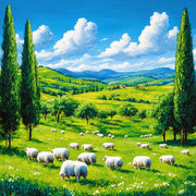Sheep in Green Meadow Paint by Numbers Kit