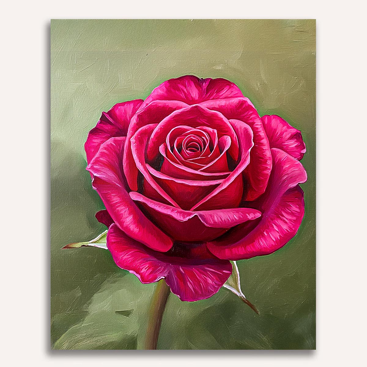 Red Rose Paint by Numbers Kit-1