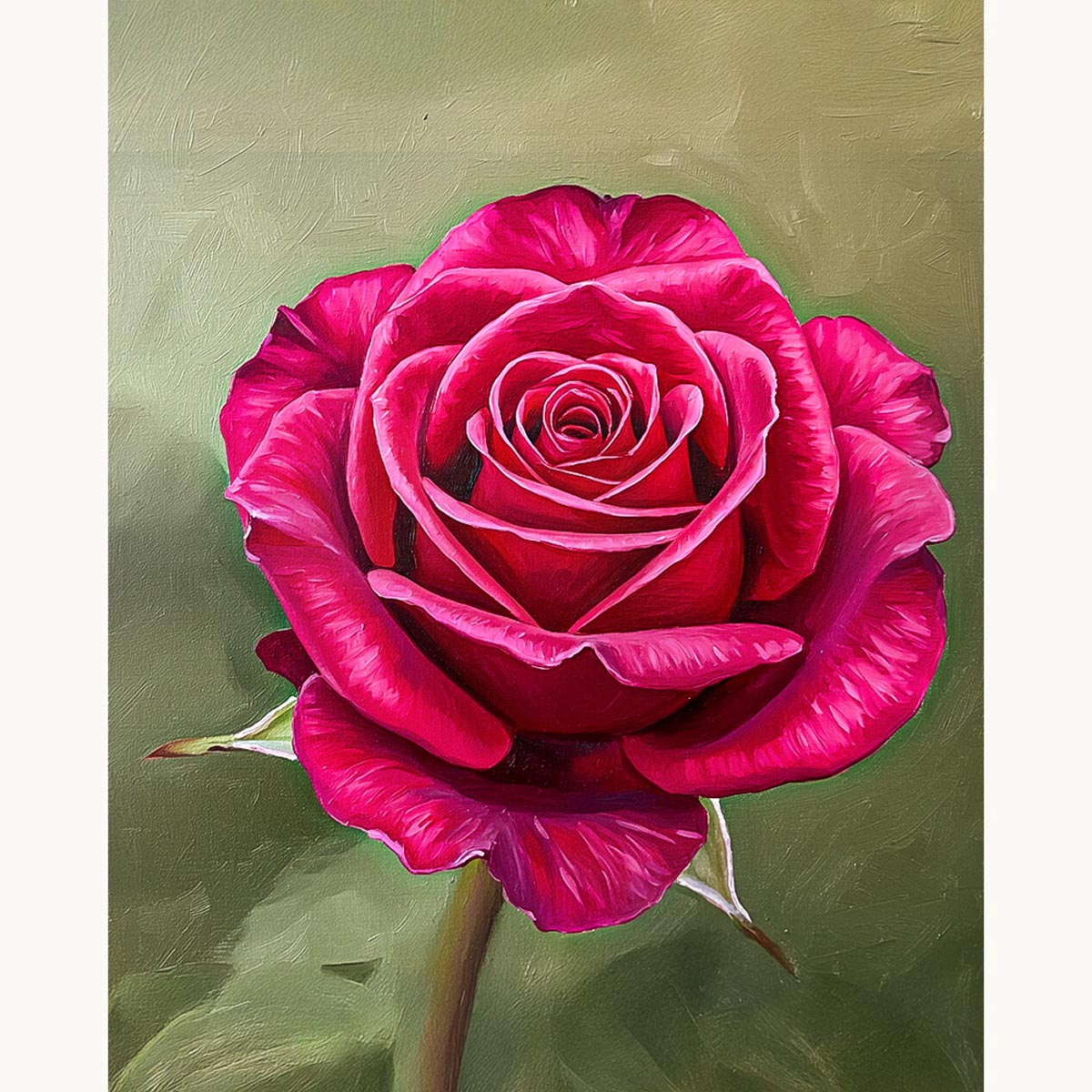 Red Rose Paint by Numbers Kit-zoom-2