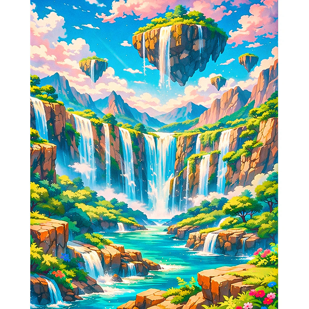 Skyfall Valley Floating Cliffs Paint by Numbers Kit