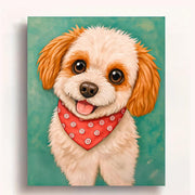 Cute Puppy with Bandana Paint by Numbers Kit