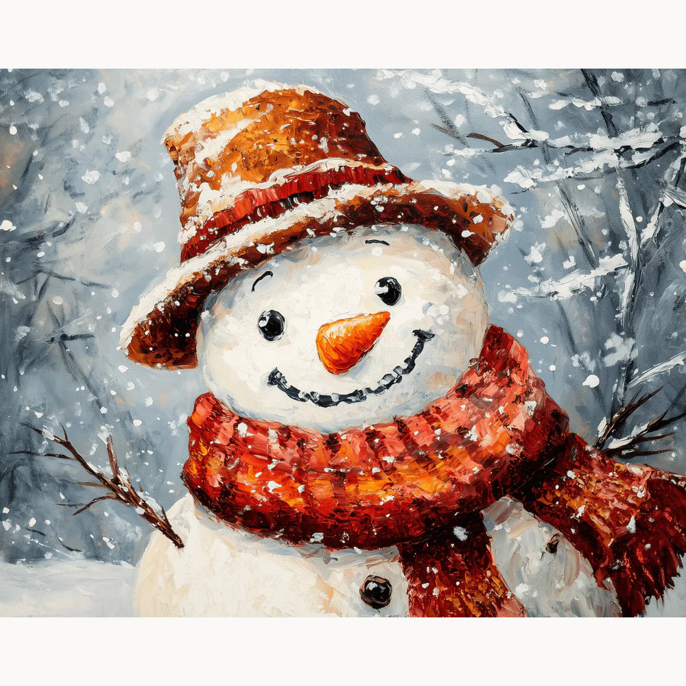 Smiling Snowman Paint by Numbers Kit-2