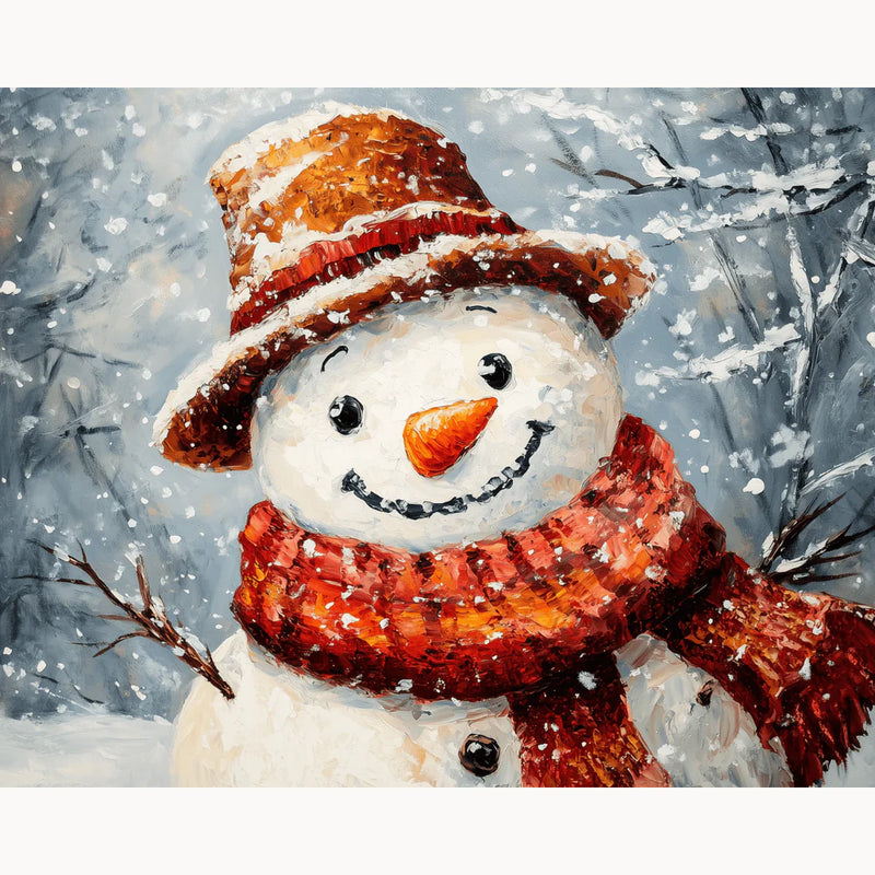 Smiling Snowman Paint by Numbers Kit-zoom-