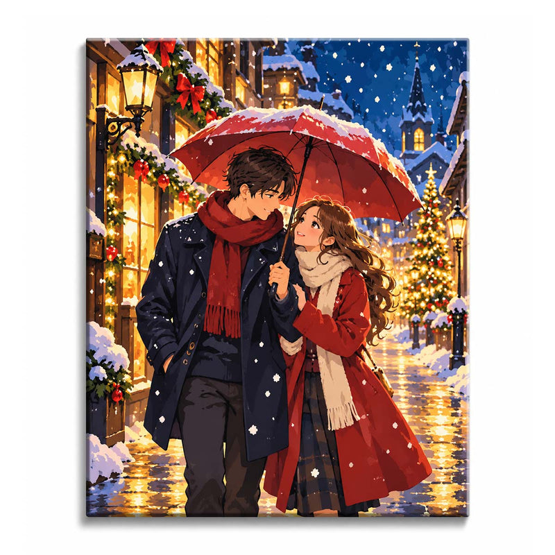 Christmas Couple Paint by Numbers Kit-zoom-