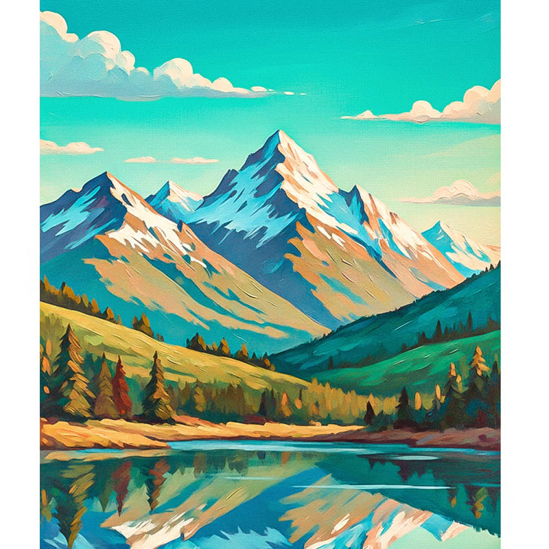 Mountain Reflection Paint by Numbers Kit-zoom-