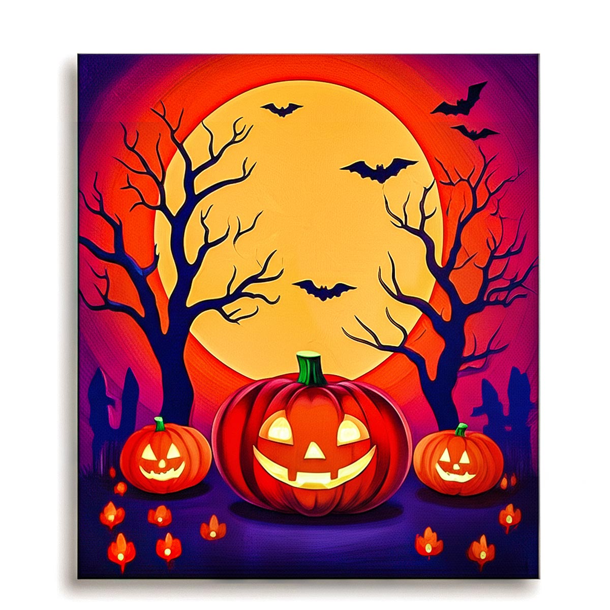 Pumpkin Moon Halloween Paint by Numbers Kit-zoom-1