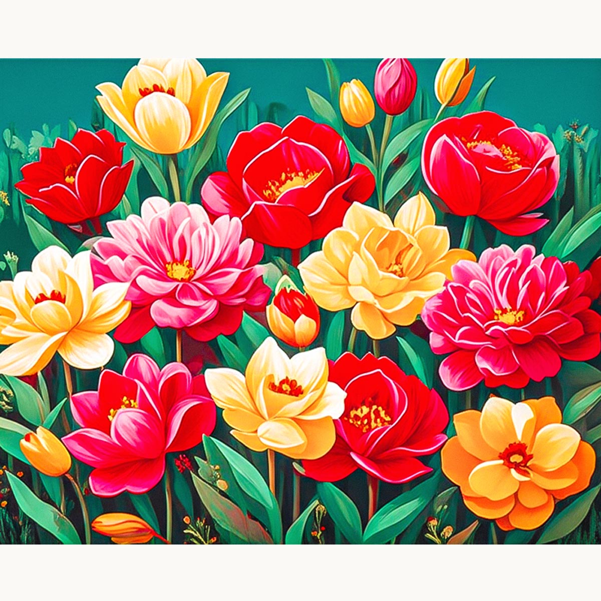 Blooming Garden Paint by Numbers Kit-zoom-2