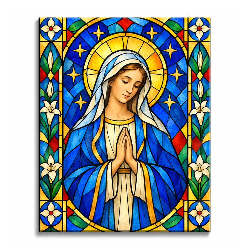 Stained Glass Virgin Mary Paint by Numbers Kit-zoom-