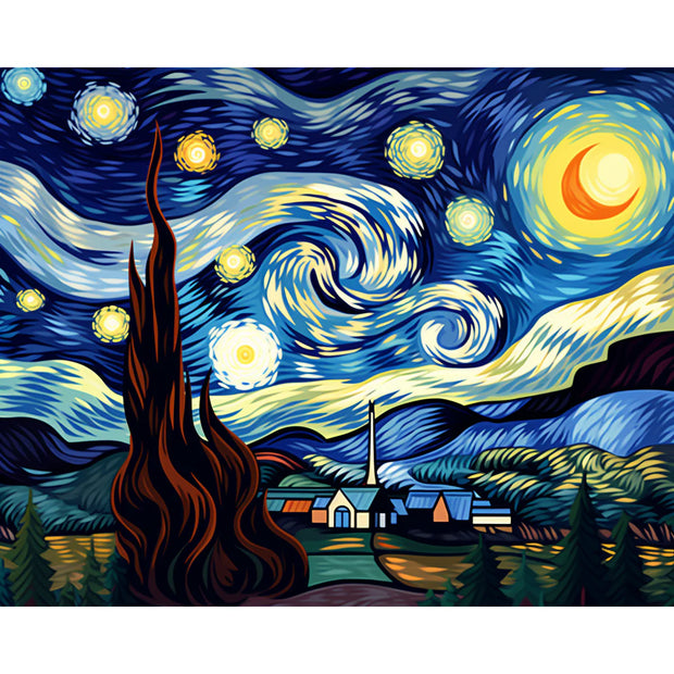 Starry Night Paint by Numbers Kit