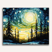 Starry Winter Sky Paint by Numbers Kit