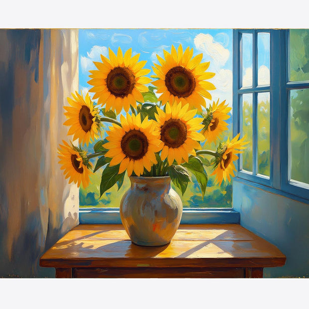 Sunflowers by the Window Paint by Numbers Kit