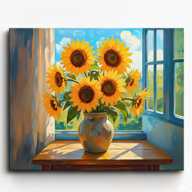 Sunflowers by the Window Paint by Numbers Kit