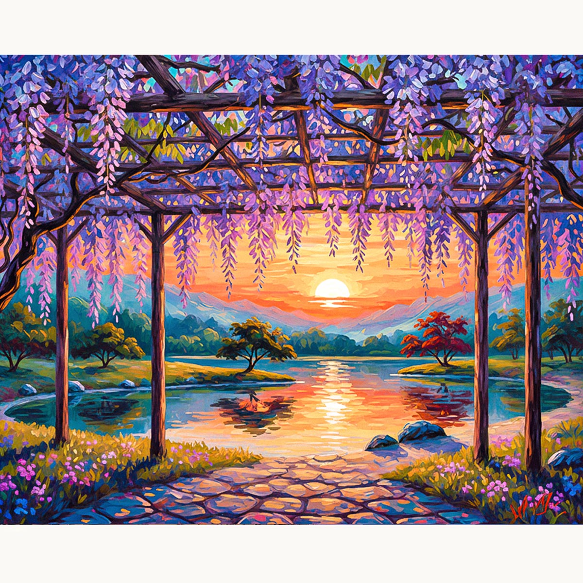 Sunset Garden Paint by Numbers Kit-2