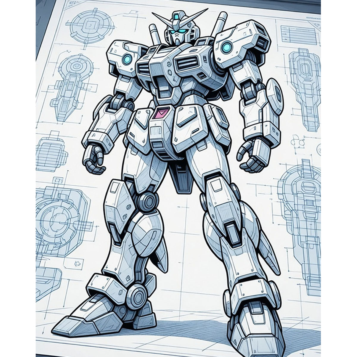 Mecha Blueprint Paint by Numbers Kit-zoom-2